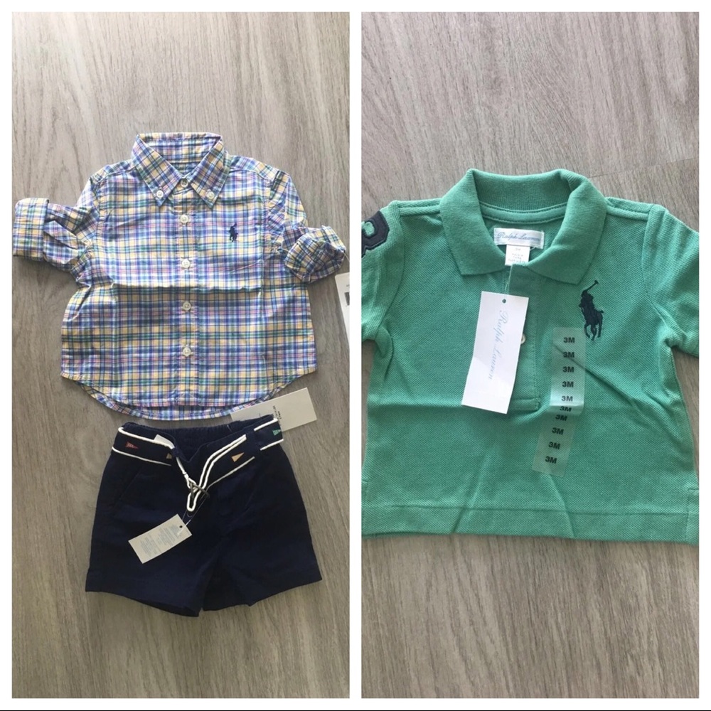 Ralph Lauren Short set w/shirt and Polo Shirt.